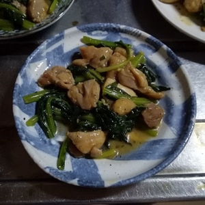 鷄むね肉と小松菜のソース炒め✿